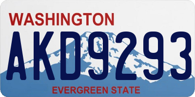 WA license plate AKD9293