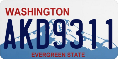 WA license plate AKD9311