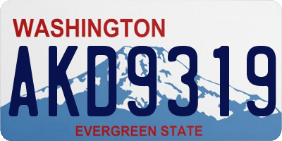 WA license plate AKD9319