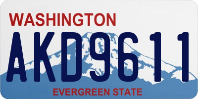 WA license plate AKD9611