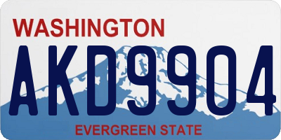 WA license plate AKD9904