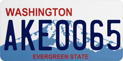 WA license plate AKE0065