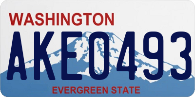 WA license plate AKE0493