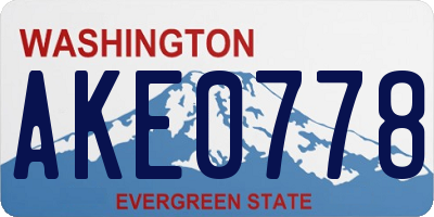WA license plate AKE0778