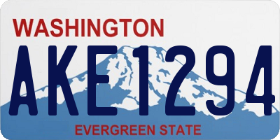 WA license plate AKE1294