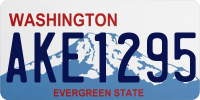 WA license plate AKE1295
