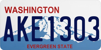 WA license plate AKE1303
