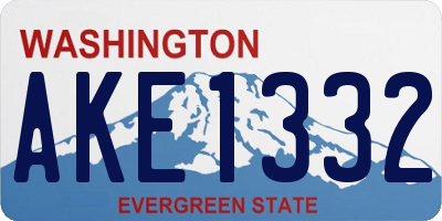 WA license plate AKE1332
