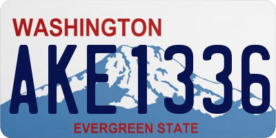 WA license plate AKE1336