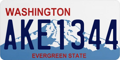 WA license plate AKE1344