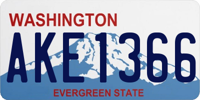 WA license plate AKE1366