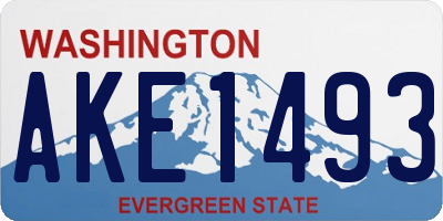 WA license plate AKE1493