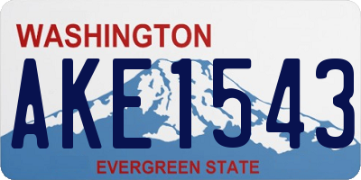 WA license plate AKE1543