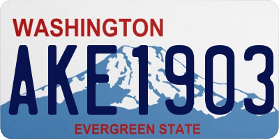 WA license plate AKE1903