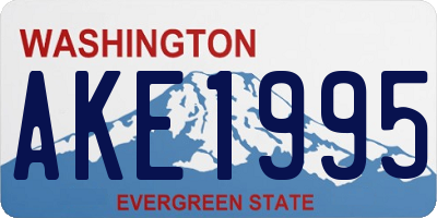 WA license plate AKE1995
