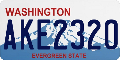 WA license plate AKE2320