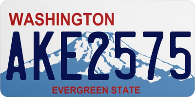 WA license plate AKE2575