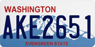 WA license plate AKE2651