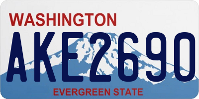 WA license plate AKE2690