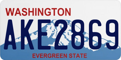 WA license plate AKE2869