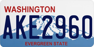WA license plate AKE2960