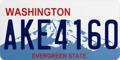 WA license plate AKE4160