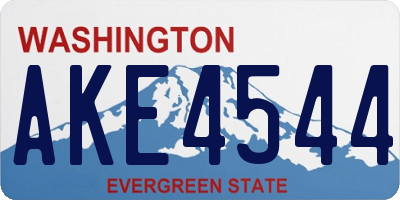 WA license plate AKE4544
