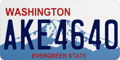 WA license plate AKE4640