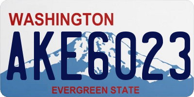 WA license plate AKE6023