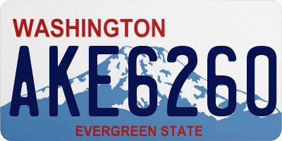 WA license plate AKE6260