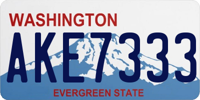 WA license plate AKE7333
