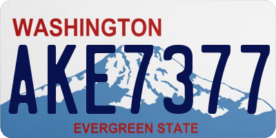 WA license plate AKE7377