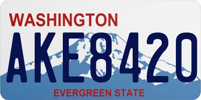 WA license plate AKE8420