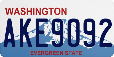 WA license plate AKE9092