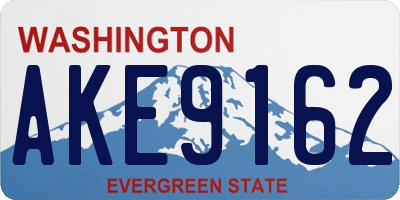 WA license plate AKE9162