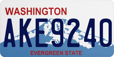 WA license plate AKE9240