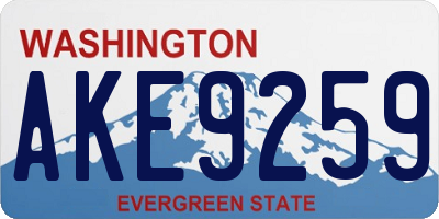 WA license plate AKE9259