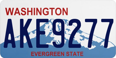 WA license plate AKE9277