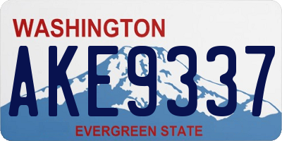 WA license plate AKE9337