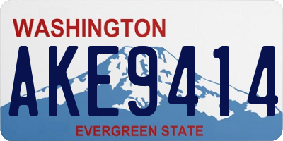 WA license plate AKE9414