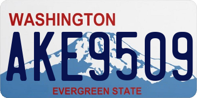 WA license plate AKE9509