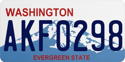 WA license plate AKF0298