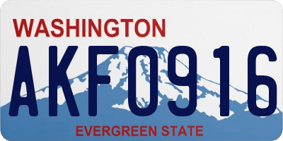WA license plate AKF0916