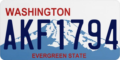 WA license plate AKF1794