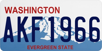 WA license plate AKF1966