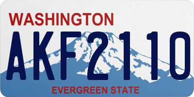 WA license plate AKF2110
