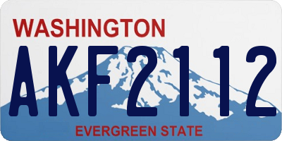 WA license plate AKF2112