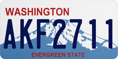 WA license plate AKF2711