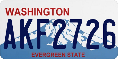 WA license plate AKF2726