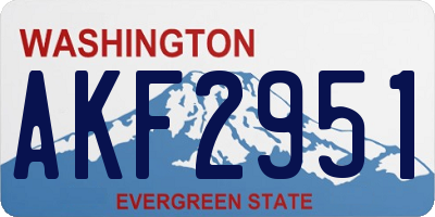 WA license plate AKF2951